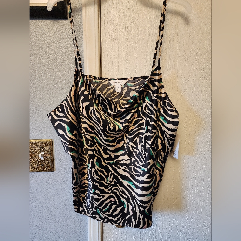 Nine West Stylish Zebra Print Women's Top Cami XL